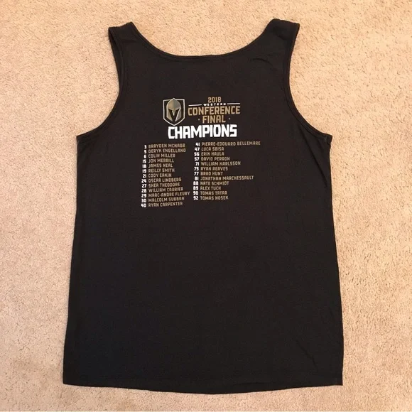 Vegas Golden Knights 2018 Conference Champions Roster Tank Top Size Small Flawed - Picture 3 of 9